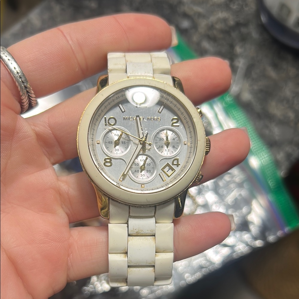 Michael Kors White and Gold Watch